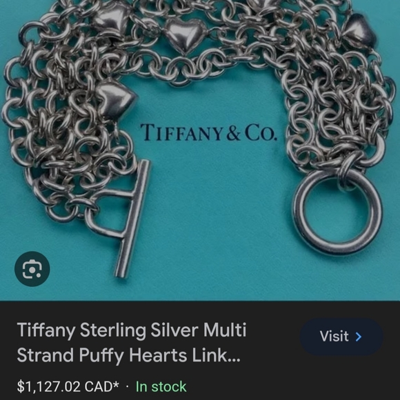 Tiffany&Co. Sterling Silver Multi Strand Puffed Heart bracelet - Picture 14 of 15